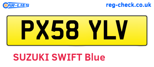 PX58YLV are the vehicle registration plates.