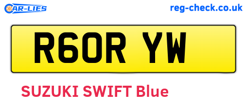 R60RYW are the vehicle registration plates.