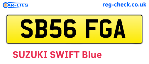 SB56FGA are the vehicle registration plates.