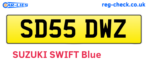 SD55DWZ are the vehicle registration plates.
