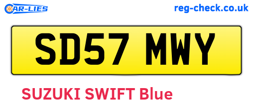 SD57MWY are the vehicle registration plates.