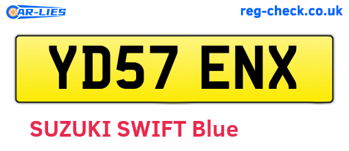 YD57ENX are the vehicle registration plates.