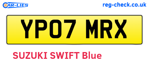 YP07MRX are the vehicle registration plates.