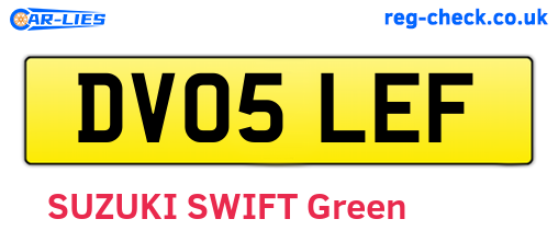 DV05LEF are the vehicle registration plates.