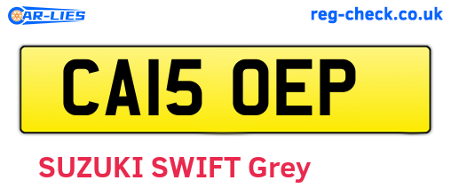 CA15OEP are the vehicle registration plates.