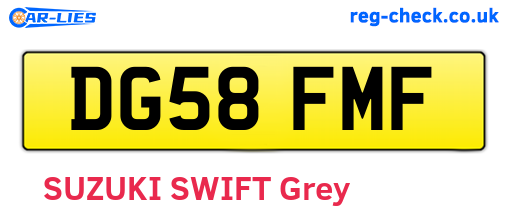 DG58FMF are the vehicle registration plates.