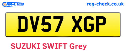 DV57XGP are the vehicle registration plates.