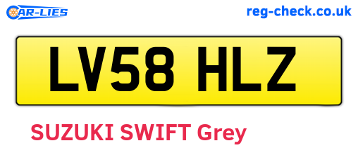 LV58HLZ are the vehicle registration plates.