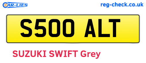 S500ALT are the vehicle registration plates.