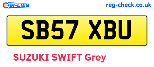 SB57XBU are the vehicle registration plates.