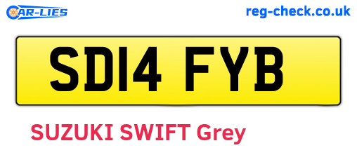 SD14FYB are the vehicle registration plates.