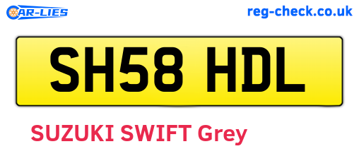 SH58HDL are the vehicle registration plates.