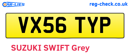 VX56TYP are the vehicle registration plates.