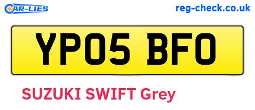 YP05BFO are the vehicle registration plates.