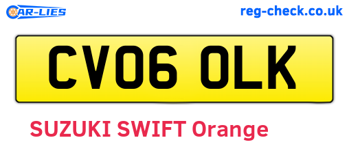 CV06OLK are the vehicle registration plates.