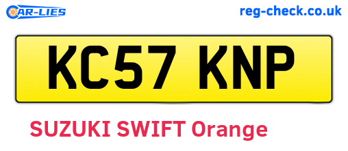 KC57KNP are the vehicle registration plates.