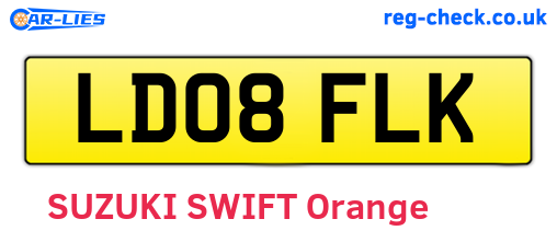LD08FLK are the vehicle registration plates.