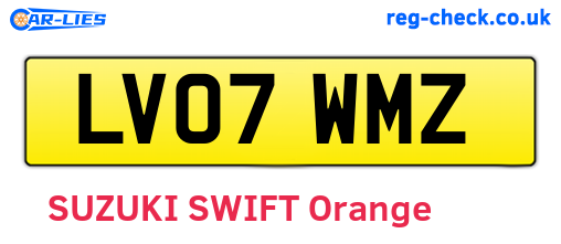 LV07WMZ are the vehicle registration plates.