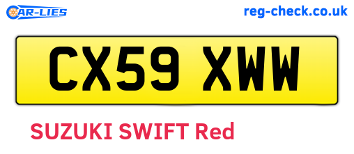 CX59XWW are the vehicle registration plates.