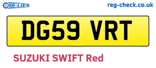 DG59VRT are the vehicle registration plates.
