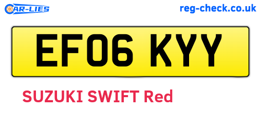 EF06KYY are the vehicle registration plates.