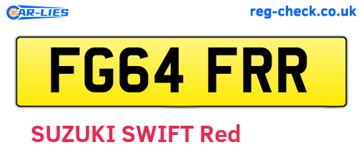 FG64FRR are the vehicle registration plates.
