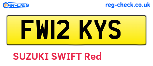 FW12KYS are the vehicle registration plates.