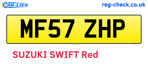 MF57ZHP are the vehicle registration plates.