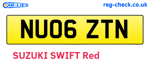 NU06ZTN are the vehicle registration plates.