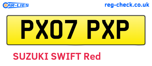 PX07PXP are the vehicle registration plates.