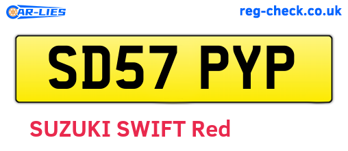 SD57PYP are the vehicle registration plates.