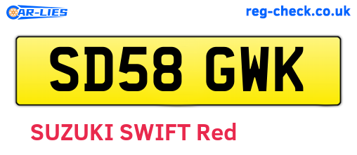 SD58GWK are the vehicle registration plates.