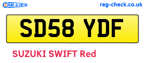 SD58YDF are the vehicle registration plates.
