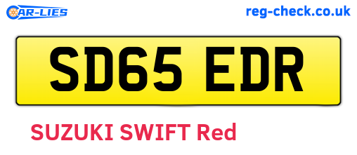 SD65EDR are the vehicle registration plates.