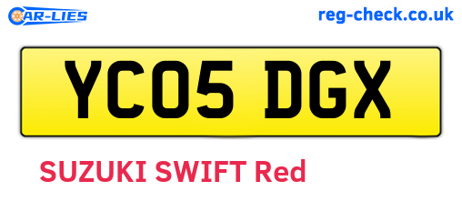 YC05DGX are the vehicle registration plates.