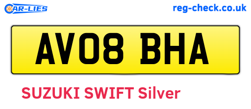 AV08BHA are the vehicle registration plates.