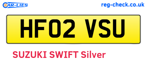 HF02VSU are the vehicle registration plates.