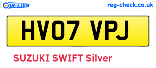HV07VPJ are the vehicle registration plates.