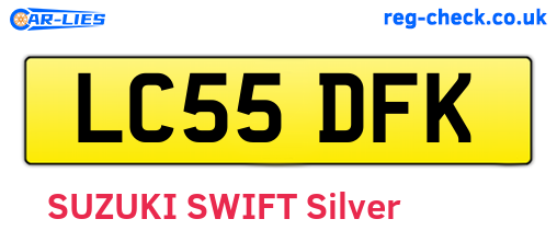 LC55DFK are the vehicle registration plates.
