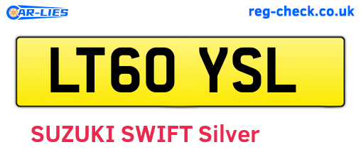 LT60YSL are the vehicle registration plates.
