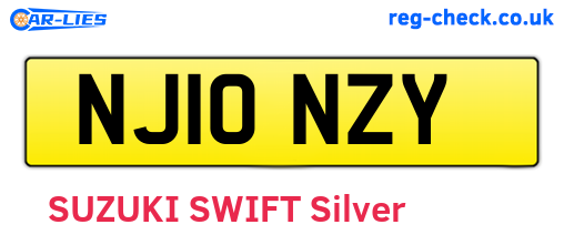 NJ10NZY are the vehicle registration plates.