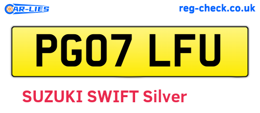 PG07LFU are the vehicle registration plates.