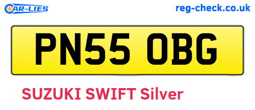 PN55OBG are the vehicle registration plates.