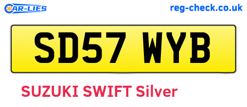 SD57WYB are the vehicle registration plates.