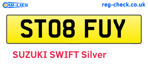 ST08FUY are the vehicle registration plates.