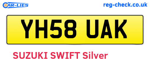 YH58UAK are the vehicle registration plates.