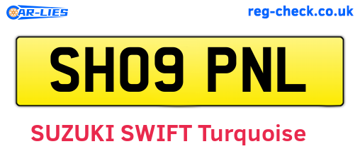 SH09PNL are the vehicle registration plates.