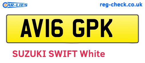 AV16GPK are the vehicle registration plates.