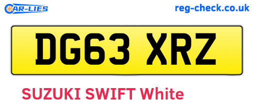 DG63XRZ are the vehicle registration plates.