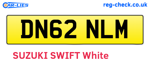 DN62NLM are the vehicle registration plates.
